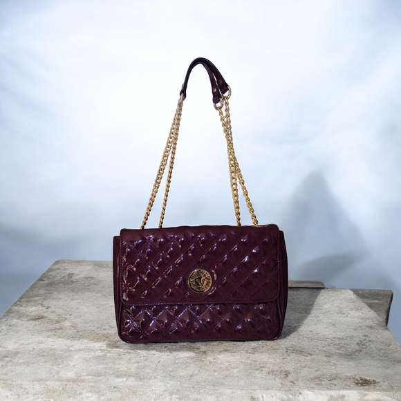 Anne Klein Handbags - Anne Klein Quilted Burgundy Shoulder Or Crossbody Bag